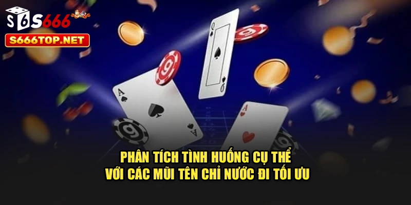 Phân tích tình huống cụ thể với các mũi tên chỉ nước đi tối ưu